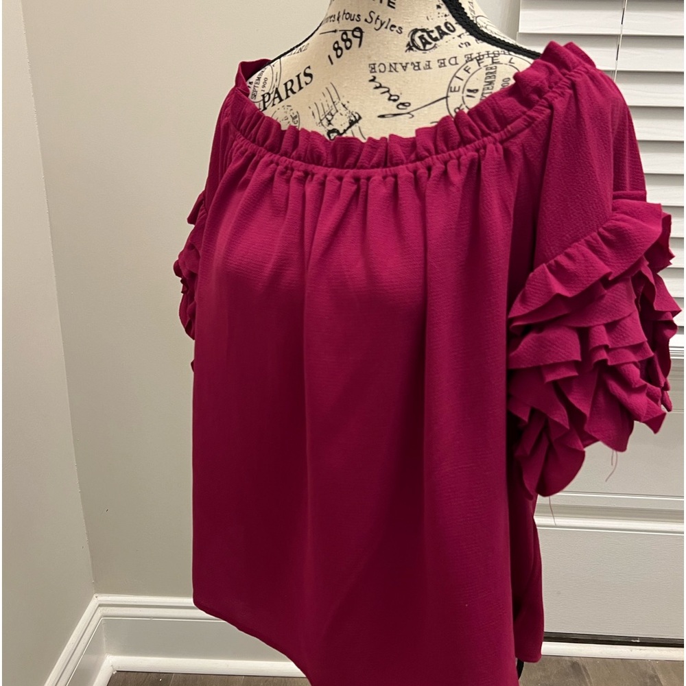 Vince Camuto Off The Shoulder Ruffled Sleeves Blouse.